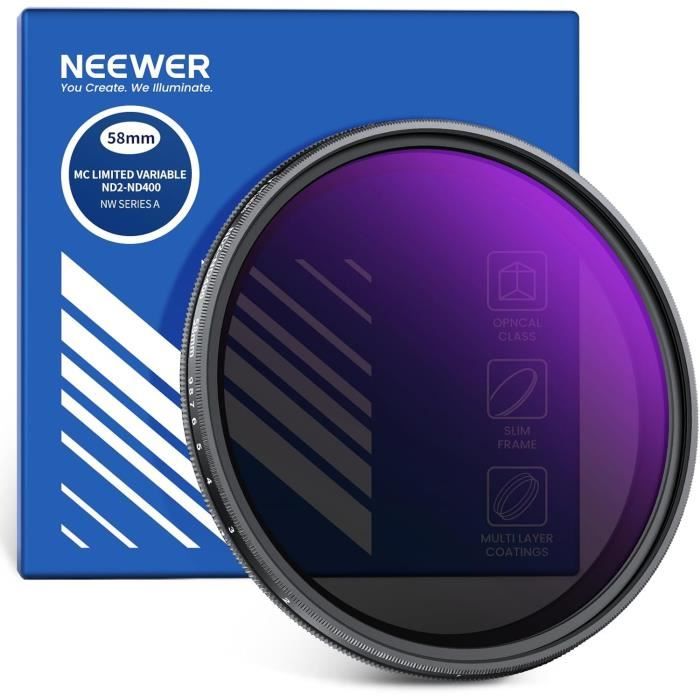 NEEWER 58mm Variable ND2–ND400 Filter